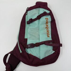 Patagonia Atom 8L Sling Bag Backpack Purple Plum and Seafoam Blue VGUC Hiking